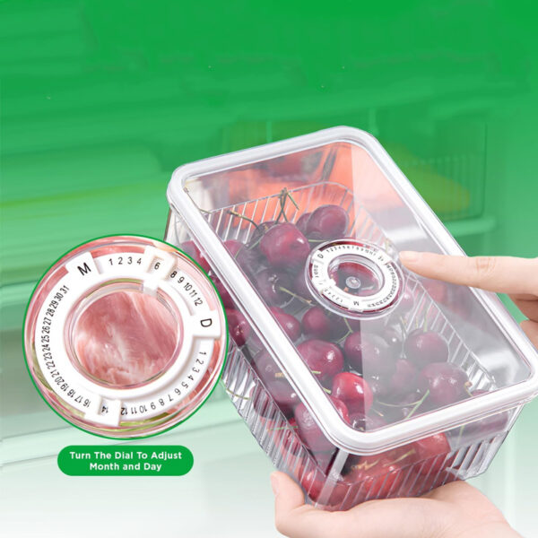 Refrigerator Food Storage Container With Time Recorder - Image 2
